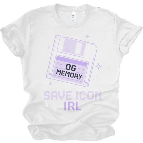 Save Icon IRL Retro Tech Humor Floppy Disk 90s Nostalgia Unisex Jersey T-Shirt - Figerry
