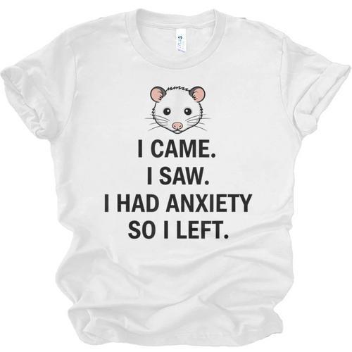 I Came I Saw I Had Anxiety So I Left Introvert Tee Unisex Jersey T-Shirt - Raresse