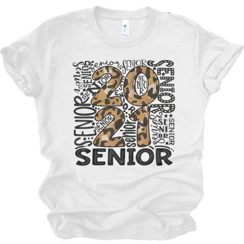 Senior 2021 Grad Class Of 2021 Graduation Leopard Cheetah Unisex Jersey T-Shirt - Best Gift Smart