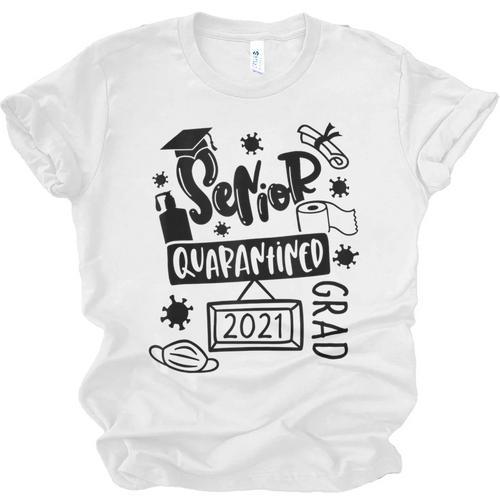 Senior 2021 Graduate 12th Grade Quarantine Senior Graduation Unisex Jersey T-Shirt - Best Gift Smart