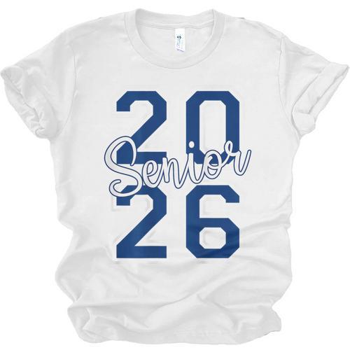 Senior 2026 Graduation Varsity Navy Blue On The Back Unisex Jersey T-Shirt - Best Gift Smart