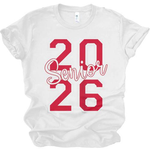 Senior 2026 Graduation Varsity Red Letters On The Back Unisex Jersey T-Shirt - Best Gift Smart
