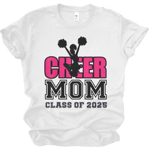 Senior Cheerleader Mom Cheer Class Of 2025 Graduation Women Unisex Jersey T-Shirt - Best Gift Smart