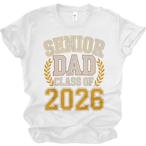 Senior Dad Class Of 2026 Purple Yellow Vintage Graduation Unisex Jersey T-Shirt - Best Gift Smart