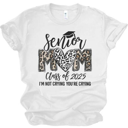 Senior Mom Class Of 2025 Senior Mama 2025 Leopard Graduation Unisex Jersey T-Shirt - Best Gift Smart