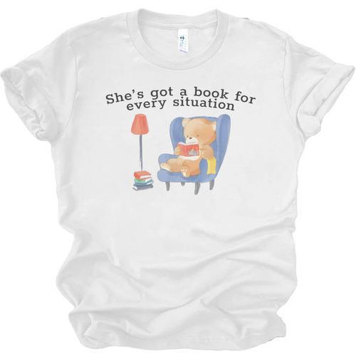 She's Got A Book For Every Situation Unisex Jersey T-Shirt - Bookorys DE