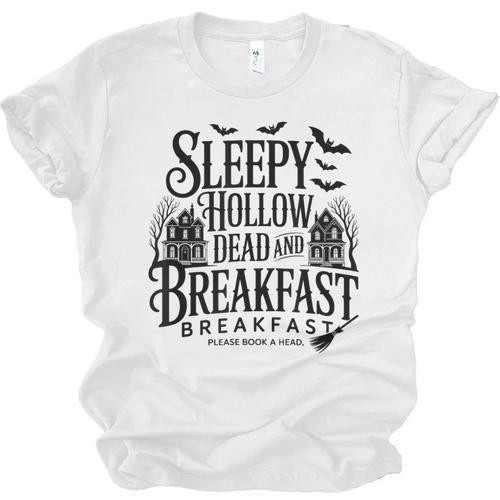 Sleepy Hollow Dead And Breakfast Please Book Ahead Unisex Jersey T-Shirt - Bookorys