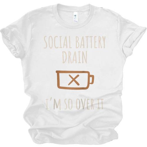 Social Battery Drain I'm So Over It Introvert Homebody Line Raglan Baseball Tee Unisex Jersey T-Shirt - Raresse