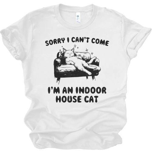 Sorry I Can't Go I'm An Indoor Cat Introvert Saying Unisex Jersey T-Shirt - Raresse