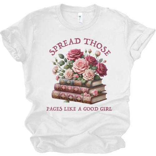 Spicy Books Spread Those Pages Like A Good Girl Dark Romance Unisex Jersey T-Shirt - Bookorys