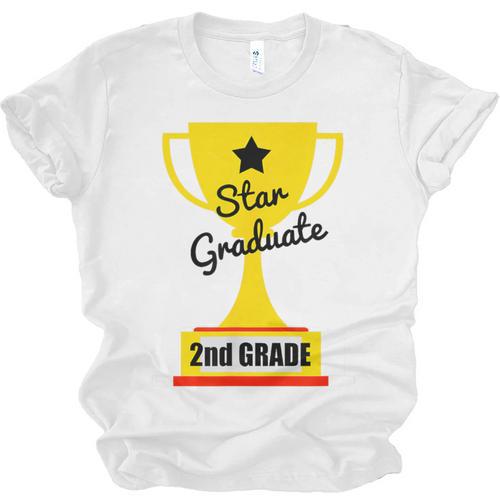 Star Graduate Second Grade Graduation Trophy Cup Unisex Jersey T-Shirt - Best Gift Smart