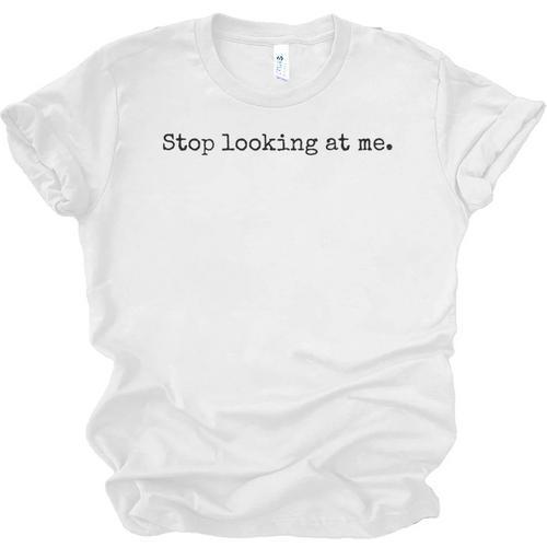 Stop Looking At Me Introvert Humor Vintage Unisex Jersey T-Shirt - Raresse