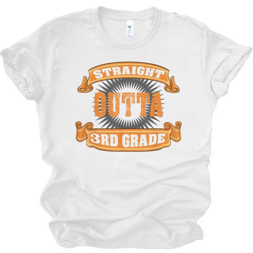 Straight Outta 3rd Grade T Shirt Third Graduation Boys Girls Unisex Jersey T-Shirt - Best Gift Smart