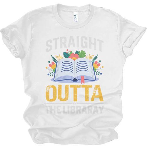 Straight Outta The Library Book Lover Men Women Premium Tri-Blend Unisex Jersey T-Shirt - Bookorys AU
