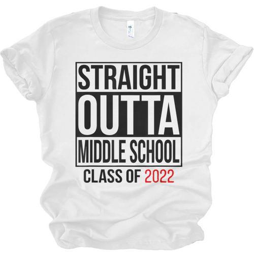 Straight Outta Middle School Graduation Shirt Class Of 2022 Unisex Jersey T-Shirt - Best Gift Smart