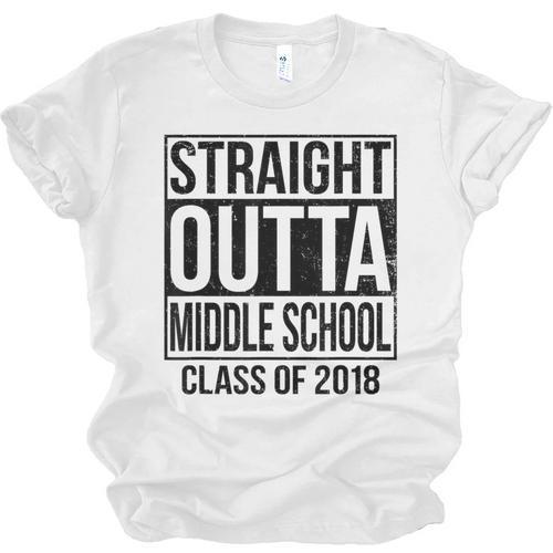 Straight Outta Middle School Graduation Unisex Jersey T-Shirt - Best Gift Smart