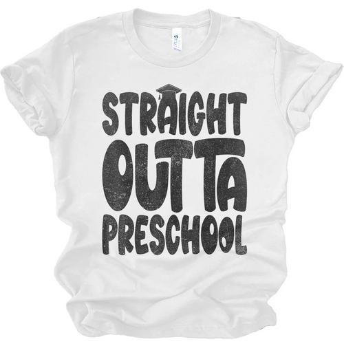 Straight Outta Preschool Graduation Cap Gown 2022 Cute Unisex Jersey T-Shirt - Best Gift Smart
