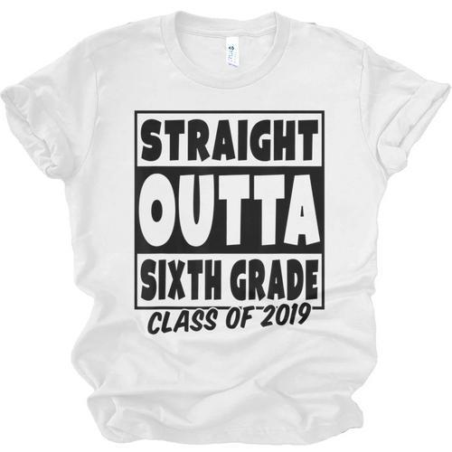 Straight Outta Sixth Grade Class Of 2019 Graduation Unisex Jersey T-Shirt - Best Gift Smart