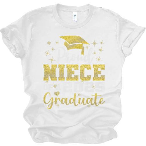 Super Proud Niece Of 2025 Graduate Senior Graduation Family Premium Unisex Jersey T-Shirt - Best Gift Smart