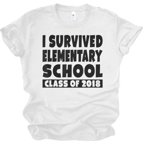 I Survived Elementary School Class Of 2018 Graduation Shirt Unisex Jersey T-Shirt - Best Gift Smart