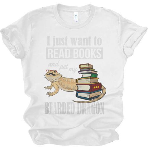 Tiny Dinosaur Read Books & Pet My Bearded Dragon Lover Premium Tri-Blend Unisex Jersey T-Shirt - Bookorys AU