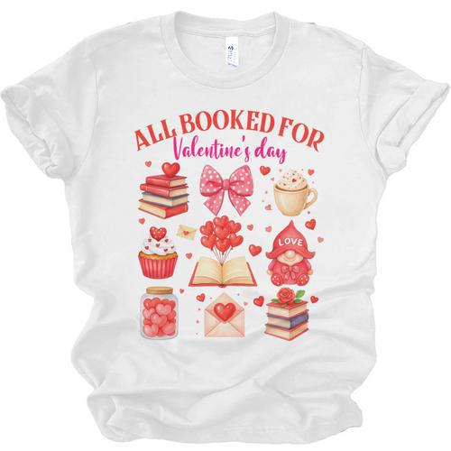Valentines Reading Book Lover All Booked For Valentine's Day Unisex Jersey T-Shirt - Bookorys