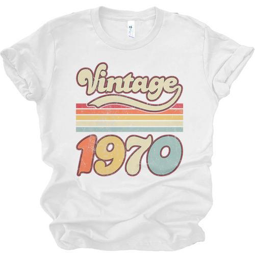 Vintage 1970 Birthday Retro Style 70's Born Nostalgia Outfit Premium Tri-Blend Unisex Jersey T-Shirt - Figerry