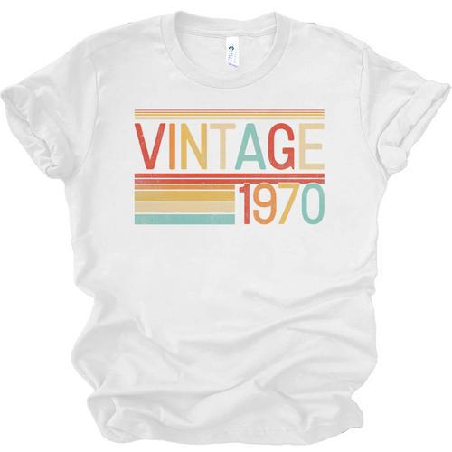 Vintage 1970 Birthday Retro Style 70's Born Nostalgia Party Premium Tri-Blend Unisex Jersey T-Shirt - Figerry