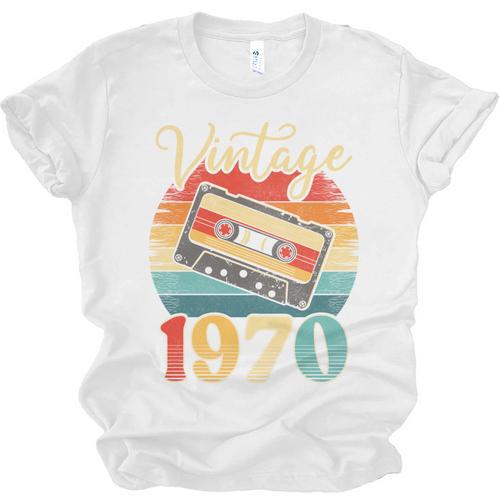 Vintage 1970 Retro Cassette Tape 70s Born Nostalgia Birthday Unisex Jersey T-Shirt - Figerry