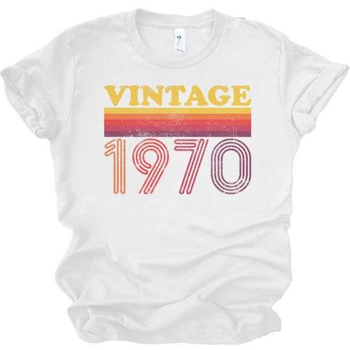 Vintage 1970 Retro Style 70's Born Nostalgia Vibes Birthday Premium Tri-Blend Unisex Jersey T-Shirt - Figerry