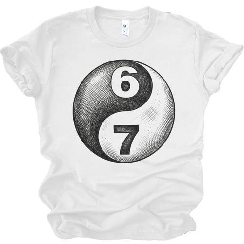 Vintage 6 7 Sketch Yin Yang Namaste Six Seven Nostalgia Unisex Jersey T-Shirt - Figerry