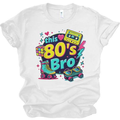 Vintage 80s Bro Eighties Party Costume 80s Nostalgia Unisex Jersey T-Shirt - Figerry