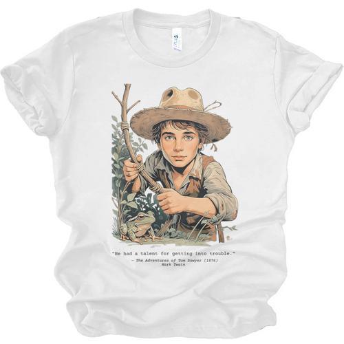 Vintage Children's Books The Adventures Of Tom Sawyer 1876 Unisex Jersey T-Shirt - Bookorys CA