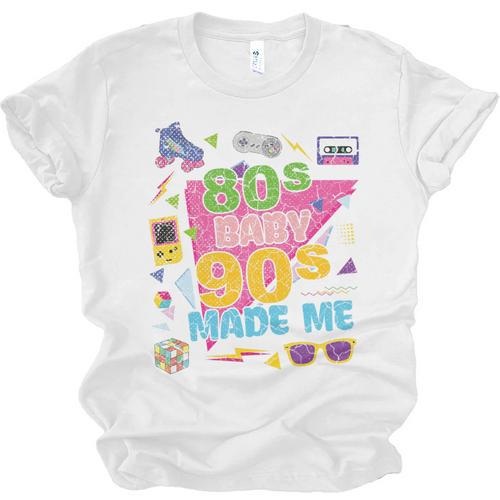 Vintage Retro 80's Baby 90's Made Me 1980s 1990s Nostalgia Premium Tri-Blend Unisex Jersey T-Shirt - Figerry