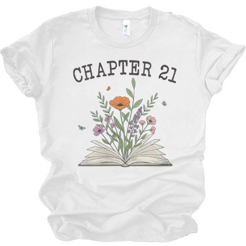 Women's Chapter 21 Book Lovers & Readers 21st Birthday Wildflowers Unisex Jersey T-Shirt - Bookorys CA