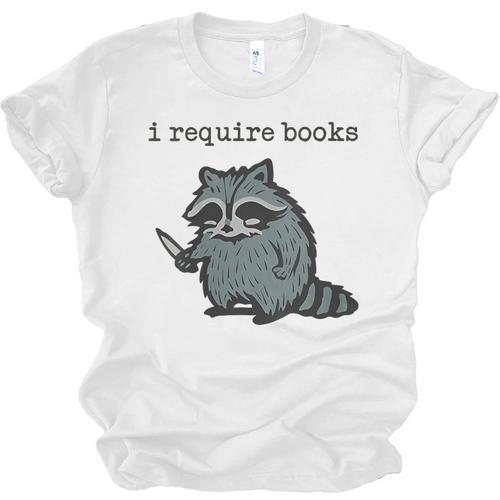 Women's i Require Books Raccoon Unisex Jersey T-Shirt - Bookorys DE