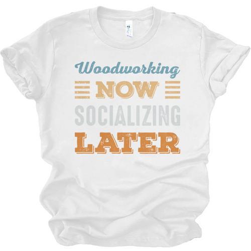 Woodworking Now Minimal Socializing Introvert Vintage Unisex Jersey T-Shirt - Raresse