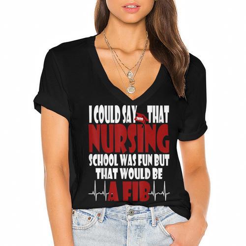 2020 Graduation Nurses RN LPN NP Women's Jersey Short Sleeve Deep V-Neck Tshirt				 - Best Gift Smart