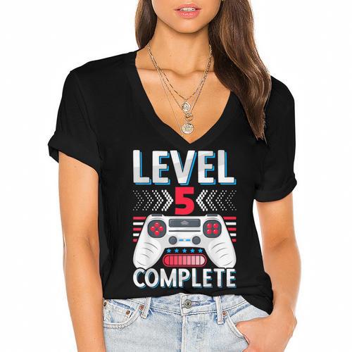 5th Grade Graduation Elementary School Graduate Level 5 Women's Jersey Short Sleeve Deep V-Neck Tshirt				 - Best Gift Smart