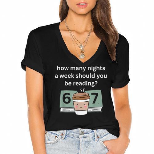67 Meme English Teacher Reading Book Lover Humor Women's Jersey Short Sleeve Deep V-Neck Tshirt				 - Bookorys