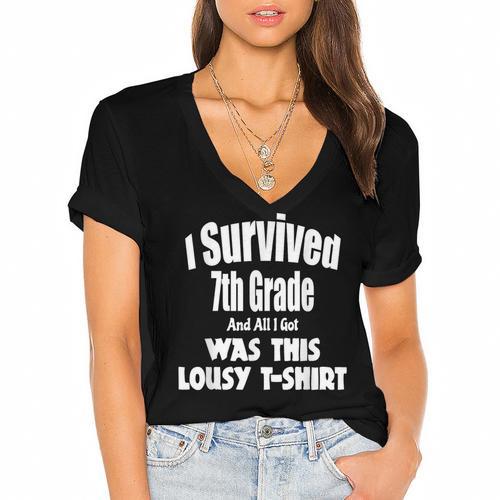 7th Seven Grade Graduation Shirt Boy Girl Graduate Education Women's Jersey Short Sleeve Deep V-Neck Tshirt				 - Best Gift Smart