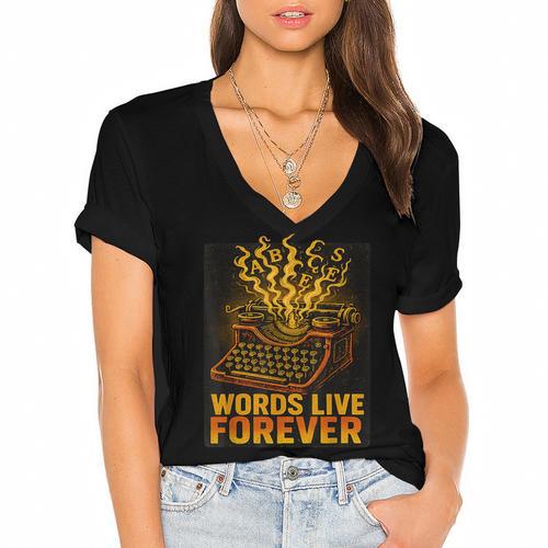 Antiques Collector Writing Retro Nostalgia Curiosity Women's Jersey Short Sleeve Deep V-Neck Tshirt				 - Figerry