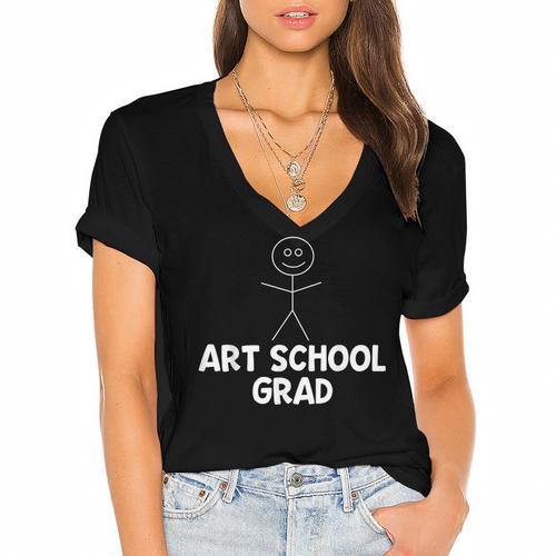Artist Shirt Art School Grad Graduation Shirt Women's Jersey Short Sleeve Deep V-Neck Tshirt - Best Gift Smart