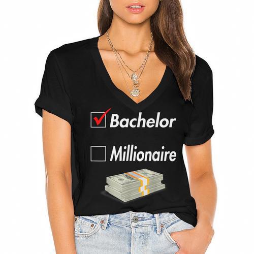 Bachelor Graduation Women's Jersey Short Sleeve Deep V-Neck Tshirt				 - Best Gift Smart