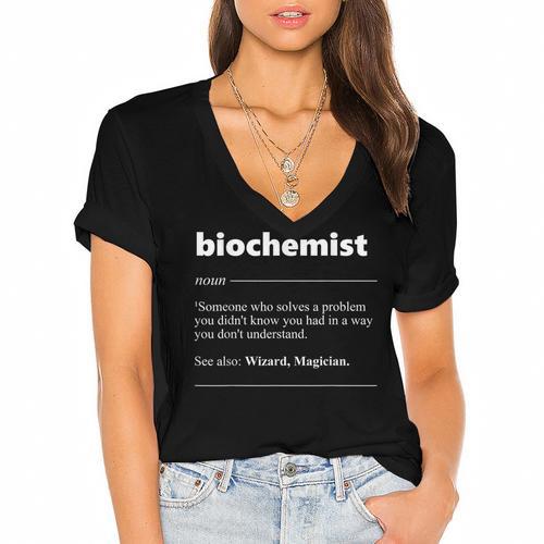Biochemist Definition Biochemistry Graduation Nerd Women's Jersey Short Sleeve Deep V-Neck Tshirt				 - Best Gift Smart
