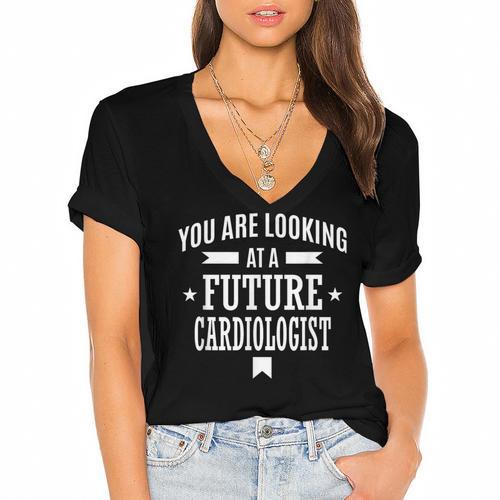 Cardiologist Future Cardiologist Graduation Women's Jersey Short Sleeve Deep V-Neck Tshirt				 - Best Gift Smart