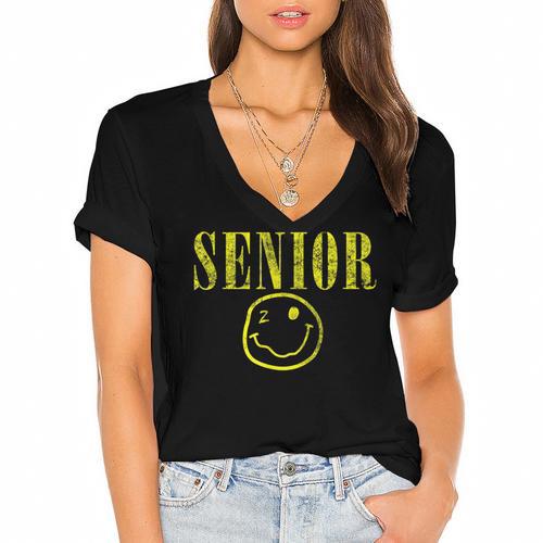 Class Of 2020 Senior 90s Grunge Graduation Women's Jersey Short Sleeve Deep V-Neck Tshirt				 - Best Gift Smart