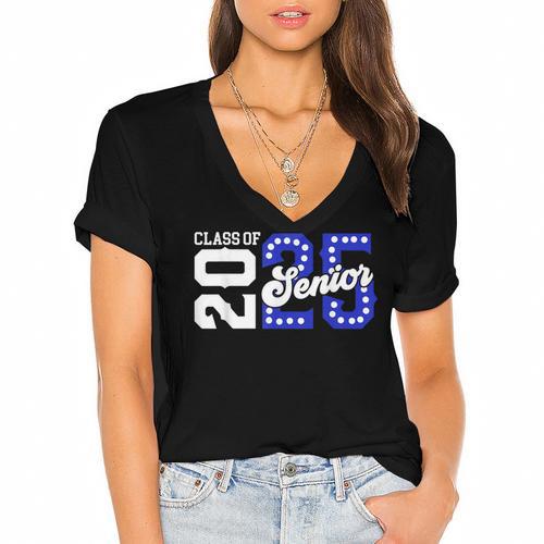 Class Of 2025 Senior 2025 Back To School Graduation Party Women's Jersey Short Sleeve Deep V-Neck Tshirt				 - Best Gift Smart