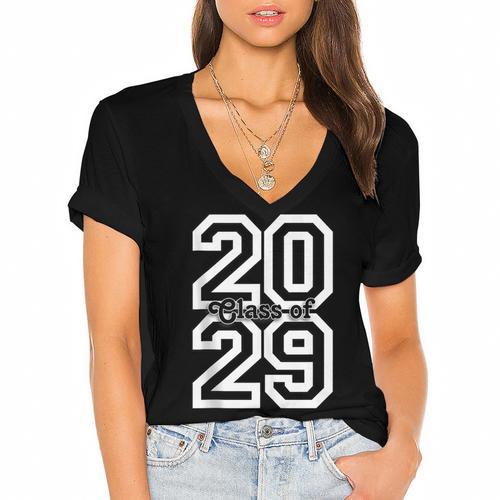 Class Of 2029 Graduating School Class Of 2029 Graduation Women's Jersey Short Sleeve Deep V-Neck Tshirt				 - Best Gift Smart