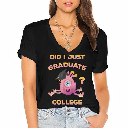 College Graduation 2018 Shirt Graduate For Her Women's Jersey Short Sleeve Deep V-Neck Tshirt				 - Best Gift Smart